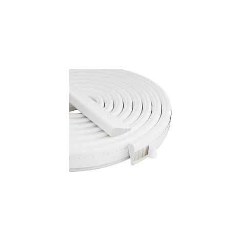 Joint d'étanchéité pour portes et fenêtres, 5 m, bande isolante en mousse, bande d'étanchéité autocollante pour cadre de porte, blanc (1/5)
