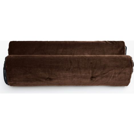 Chemin de lit velours Isilde Vent du sud - Bronze - 70 x 240 cm