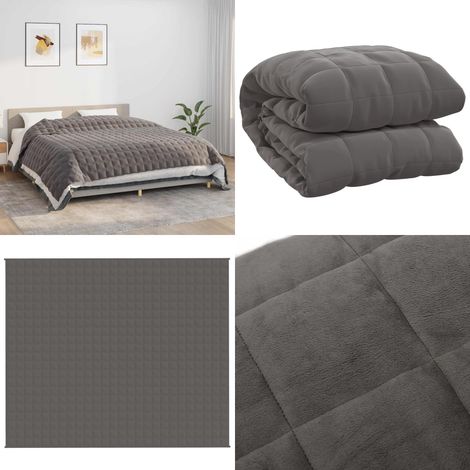 Couverture lestée Gris 220x260 cm 11 kg Tissu - Couverture Lestée - Couverture Poids - Literie Relaxante - Sommeil Profond - Réduction Stress - Home & Living (1/5)