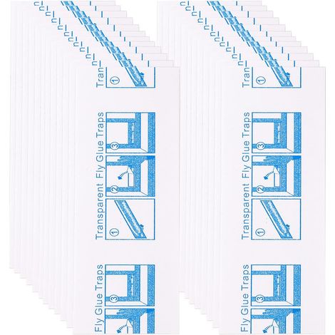 24 pièges à mouches pour fenêtre d'intérieur, bandes adhésives anti-mouches en papier pour l'extérieur, l'intérieur, la maison, l'école, les restaurants et les cantines. (1/5)