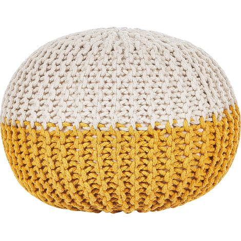 Pouf giallo / beige 50 x 35 cm Conrad