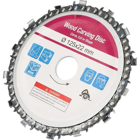 5inch Red Angle Grinder Chain Plate Grinding Wheel Wood Carving Saw Disc (125mm) (1/5)