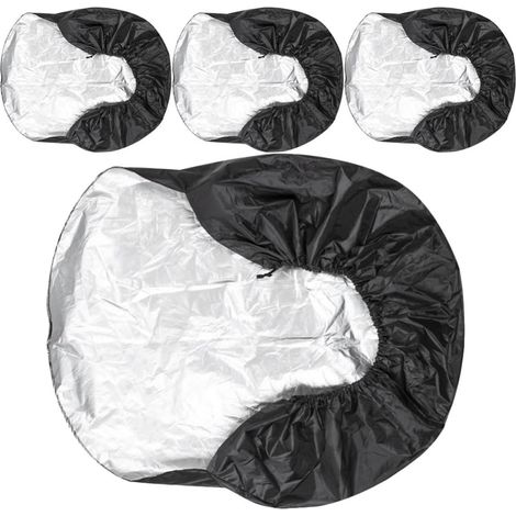 4 Pièces Housse de Pneu Voiture pour Camping-remorque Noire (1/5)
