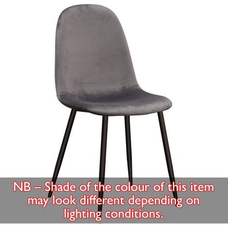Chair - Fabric/Metal - L52 x W44 x H86 cm - Grey/Black
