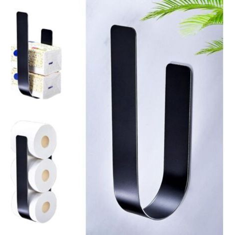 1 porte-papier toilette de rechange sans perçage, fixation murale auto-adhésive. (1/4)