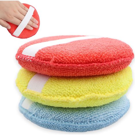pezzi spugna per auto, spugna lucidante, tampone lucidante applicatore spugna lucidante per auto tampone lucidante per auto, spugna per auto in microfibra con elastico - 13 cm