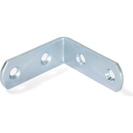 Emuca Lotto di 50 Squadrette di unione per mobili, 42x42mm, 4 fori, Acciaio, Zincato bianco (1/2)