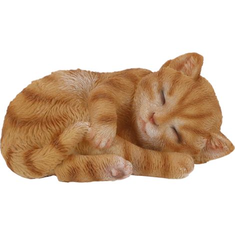 Figurine de chat endormi en polyrésine - L 14 x P 10 x H 6,5 cm - Modèle aléatoire - Livraison gratuite (1/5)