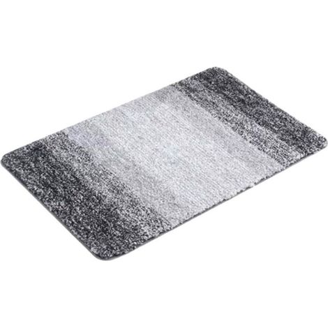 LSLJS bath mat, absorbent and thick, non-slip, machine washable, with rubber backing, for bath and shower, grey