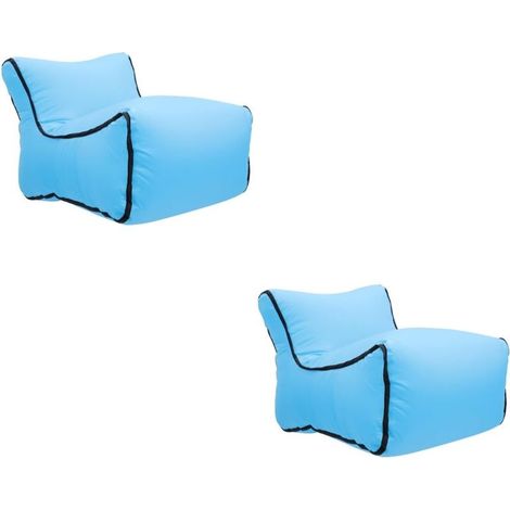 Canapé gonflable 2 pièces – Nylon durable pour extérieur – Chaise longue, lit et pouf – Idéal camping, plage, jardin (1/5)