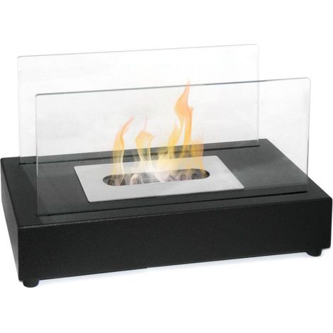 Divina Fire – Cheminée bioéthanol de table – Verre trempé résistant 400°C – Brûleur acier inox 430SS – Puissance 2,5 kW pour 75 m² (1/4)