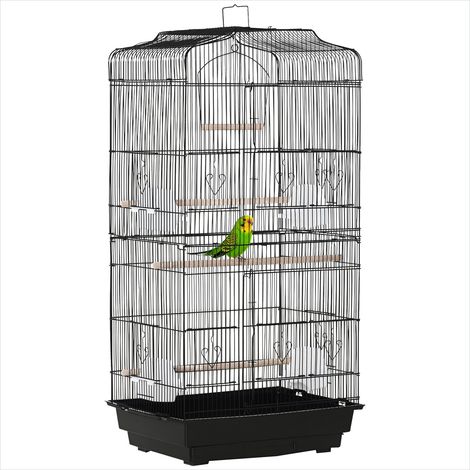 Cage pour oiseaux contemporaine en métal pour petits oiseaux avec (1/5)