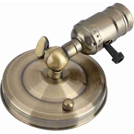 Beyamis Douille E27 vintage pour applique murale avec interrupteur, idéale pour la décoration intérieure et extérieure, 220 V, bronze. (1/5)