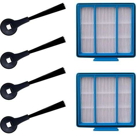 Kit di parti di ricambio compatibile con Shark AV911S EZ IQ R101AE (RV1001AE), IQ R101 (RV1001) AV970 AV993 AV992 Robot Aspirapolvere, Kit 4 spazzole laterali, 2 filtri HEPA (1/5)
