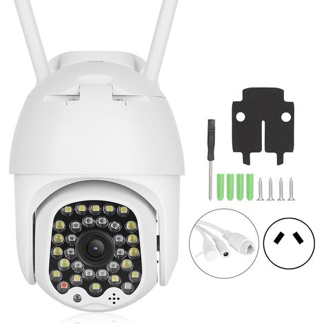 1080P HD Dôme Caméra Extérieure WiFi étanche, Système de Surveillance CCTV avec 32 LED, Prise AU 110-240V (1/5)