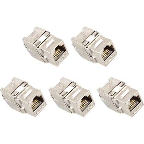 Ensemble de 5 connecteurs pour module réseau RJ45 Cat7, terminaison sans outil à 360 degrés entièrement blindée pour LSA (1/4)