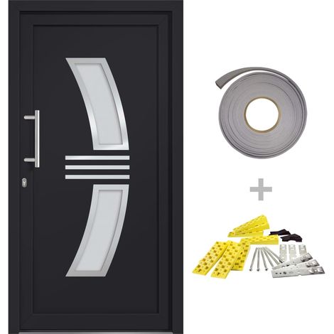 Porte d'entrée Anthracite 88x200 cm