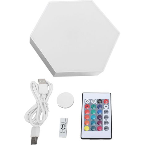 Lampe Murale Hexagonale RGB Tactile LED 105x90mm ABS Design Moderne avec Télécommande pour Chambre Gaming (1/5)