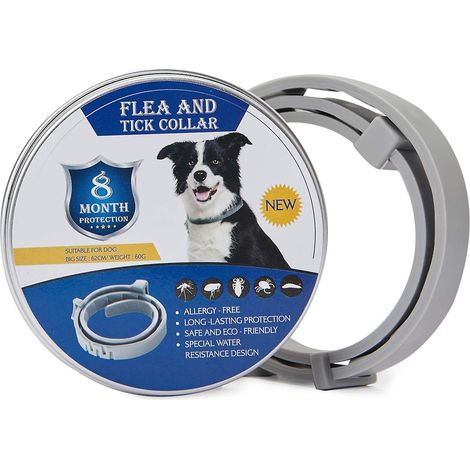 Collier anti-puces et tiques pour chiens, collier de prévention contre les parasites (62 cm/24,4 po) (1/5)
