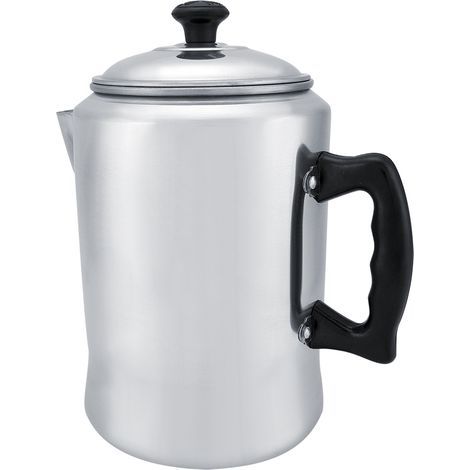 Cafetière à percolation en alliage d'aluminium avec couvercle, utilisable sur la cuisinière. (1/5)