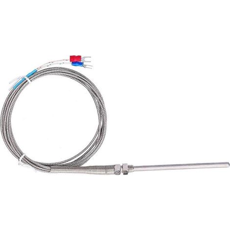 Sonde thermique thermocouple type K, capteur de température en acier inoxydable, plage de mesure 0 à 600 °C, modèle standard WRNT-187 (1/4)