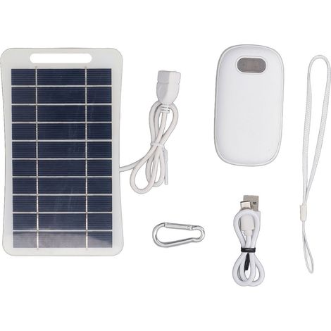Ortviai Chargeur Solaire 2 W 5 V avec Chauffe-Mains Intégré – Panneau Solaire USB Portable pour Extérieur