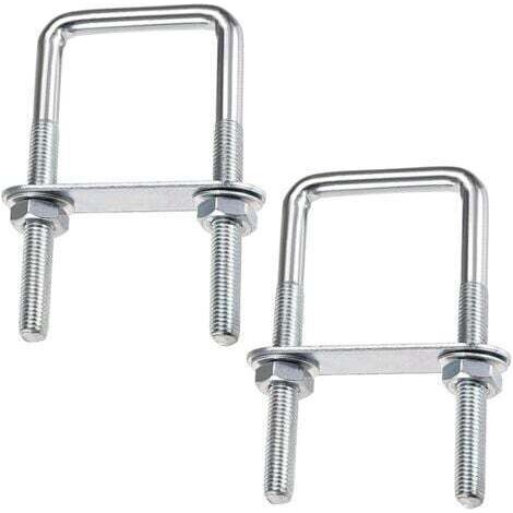 U-Boulons Carré Boulons En U, 70 x 110 mm U-Bolts En Acier Inox, U-Boulon M8 Avec éCrou Plaque De Cadre Et Rondelle, M8 Boulon En U Pour Fixation De Planches Et De Tuyaux (70 x 110 mm) (1/5)