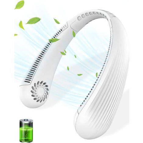 Mini ventilateur de cou, ventilateur de cou USB portable sans lame batterie cou ventilateur de poche sans fil, petit personnel 3 vitesses mains libres ventilateur de cou pour bureau/voyage/camping bla