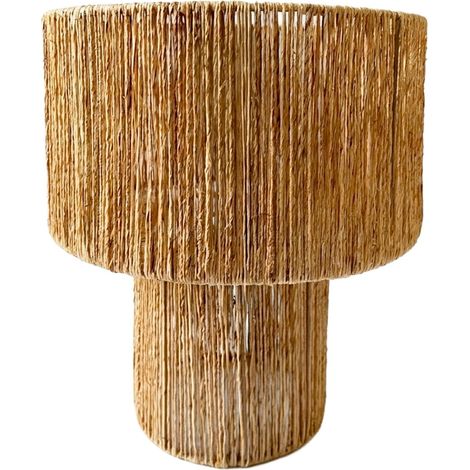 Lampada da tavolo in juta naturale beige stile boho 36 cm (1/5)