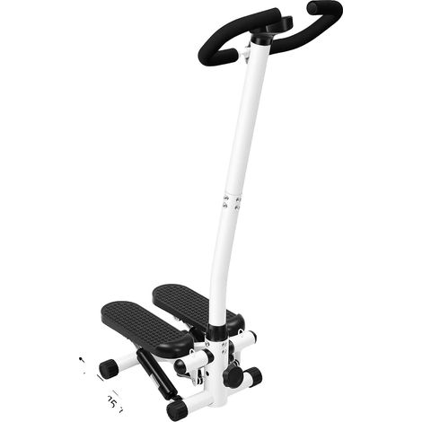 Stepper de fitness hydraulique, moniteur LCD, bandes de résistance réglables, noir (1/2)