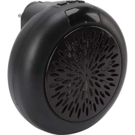 Mini radiateur électrique noir à chauffage rapide et utilisation simple. Chauffage soufflant de table, prise UE, 110-240 V, 900 W. (1/5)