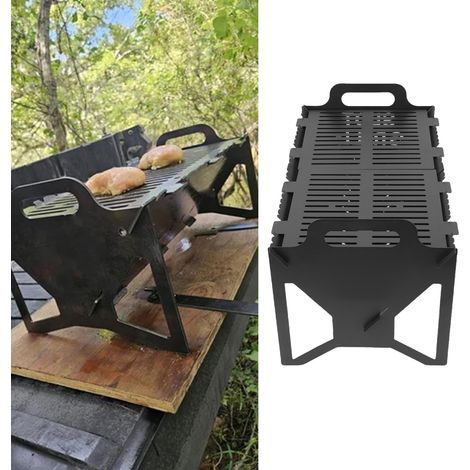 Parrilla portátil con rejilla extraíble: parrilla plegable compacta para viajes, acampadas y picnics al aire libre, estable y portátil. (1/5)