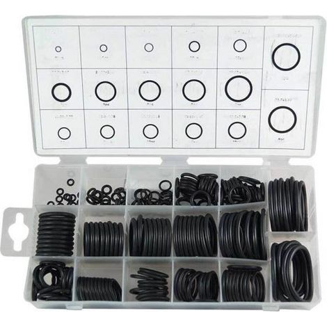 KIT 222 PZ GUARNIZIONI O'RING 17 MISURE DIVERSE ORING ANELLI GOMMINI
