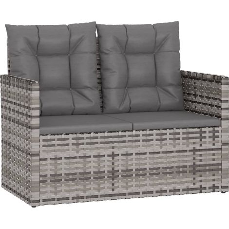 Maison Exclusive - Panca da Giardino con Cuscini Grigia 105 cm in Polyrattan