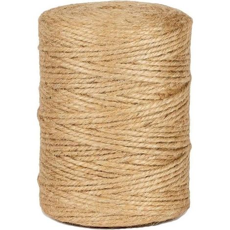 Rope of hemp decorative woven to the hand Ficelle Jute teinte natural 6mm 50m,insipide, for diy, gardening, maintenance (1/4)