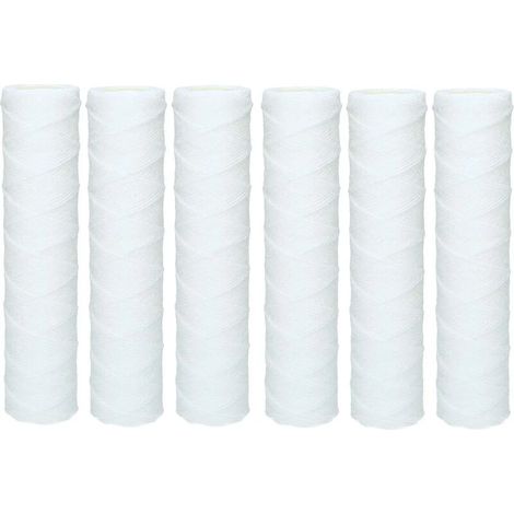 Memkey – Lot de 6 cartouches sédiment bobinées 25 cm – Filtration 50 microns – Pour osmose inverse et filtration des particules