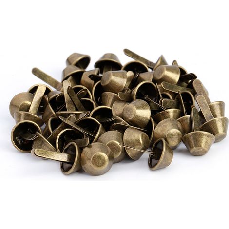 50 pièces pointes à visser cône pour sacs main et accessoires cuir, fournitures sellerie (laiton 10mm) (1/5)