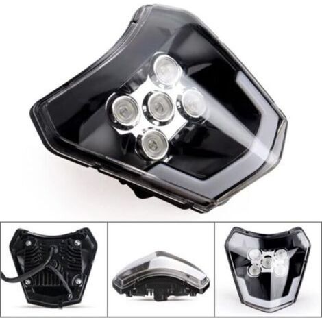 Moto phare LED plaque phare avant adapté for KTM EXC 300 XC XCF XCW XCFW SX SXF SXS 125 à 690 2012-2022 tête lumière mèche