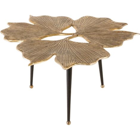 Table basse LOTUSIA dorée 75 cm – Design floral sculptural en aluminium (1/5)