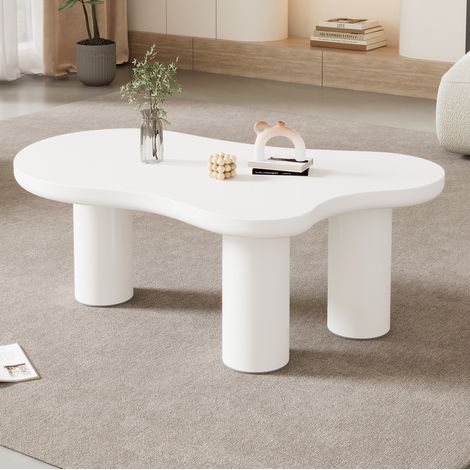 Mesa salón nube lacada ligera moderna blanca OKMYHOME (1/5)