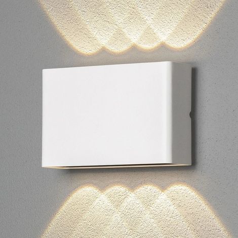 [NEUWERTIG] B-Ware Konstsmide Außenwandleuchte Wandlampe Led Chieri Weiß Glas Aluminium Außen
