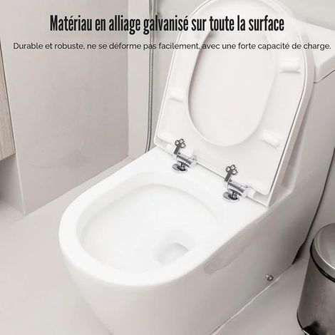 Toilet Seat Hinge, Toilet Seat Hinge Fasteners Kit Replacement Fixing Kit for Toilet Seat (1/2)