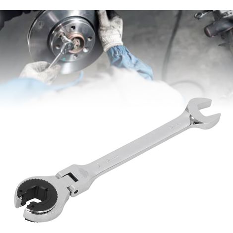 Clé à cliquet 12 mm/7'' pour conduites de carburant et de climatisation, avec tête réglable à 72 dents pour le desserrage et l'installation rapides des écrous sur les conduites de carburant, de frein (1/5)