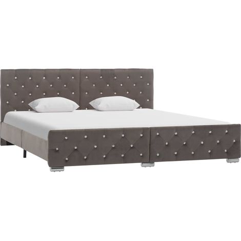 Estructura de cama sin colchón terciopelo gris 180x200 cm vidaXL (1/5)