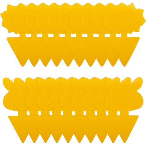 20 pièces plaque jaune anti-moucherons, pour surveillance insectes volants, adhésif double face, pour plantes d'intérieur (1/5)