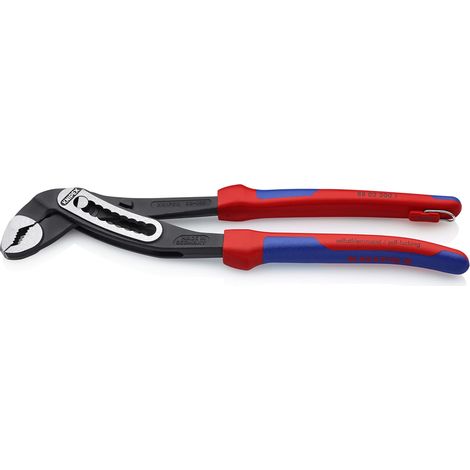 KNIPEX 88 02 300 T Alligator® Pinza regolabile per tubi e dadi rivestiti in materiale bicomponente, con anello di fissaggio incorporato per agganciare una protezione anticaduta atramentata nera 300 mm (1/4)