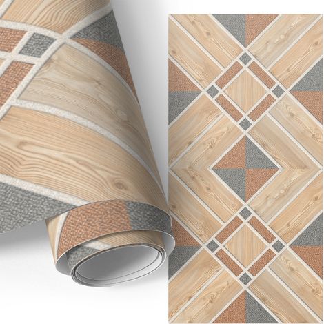 Möbel - Klebefolie - Möbelfolie - abwaschbare und selbstklebende Deko-Folie für Küche - Schrank -Tisch & Fensterbank - Holzmosaik 50x100 cm