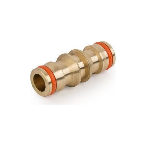 Raccord double pour connexion rapide de tuyau d'arrosage en LAITON (Lot de 2)