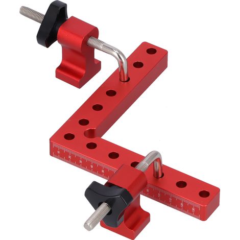 2 jeux de serre-joints à angle droit de positionnement à 90° pour l'assemblage en menuiserie, 140 mm