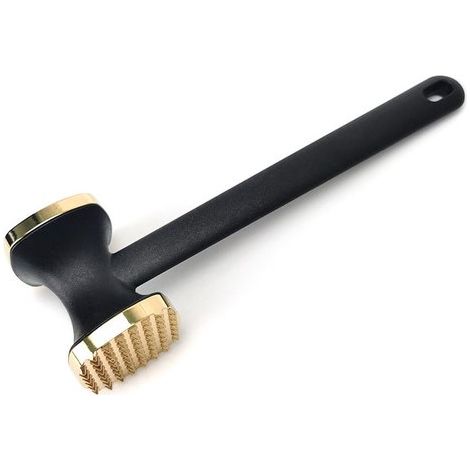 Martillo ablandador de carne, Martillo de carne aleación zinc doble cara, manual resistente, Martillo carne mango nailon antideslizante, Plateado (1/5)